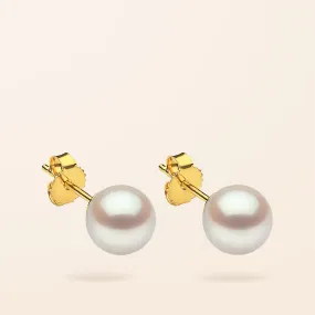 14K Gold Akoya Pearl Stud Earrings