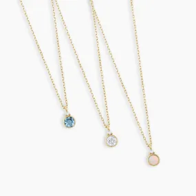 14k Gold Birthstone Necklace