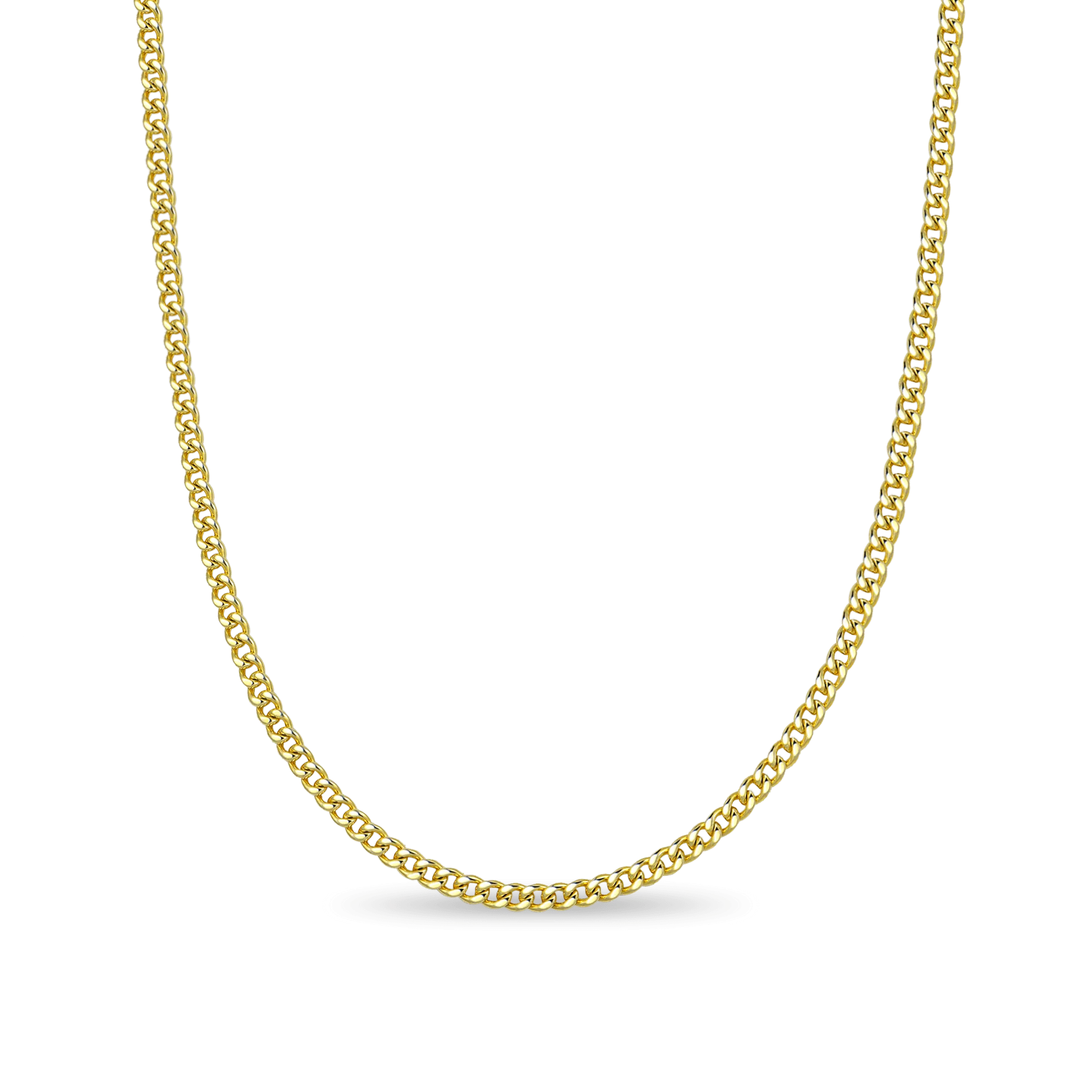 3.5mm Miami Micro Cuban Curb Chain - Yellow Gold