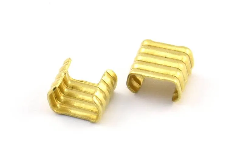 8mm Crimp End, 50 Raw Brass Crimp Findings Without Holes (8x7mm) Brs 511 A0146