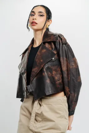 Acid Wash Biker Jacket