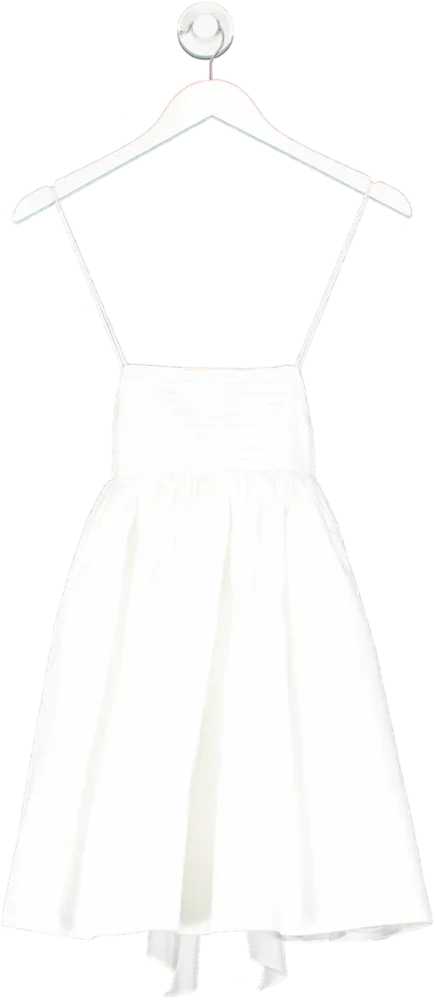 Aje White Cantina Mini Bow Back Dress In Ivory UK 6