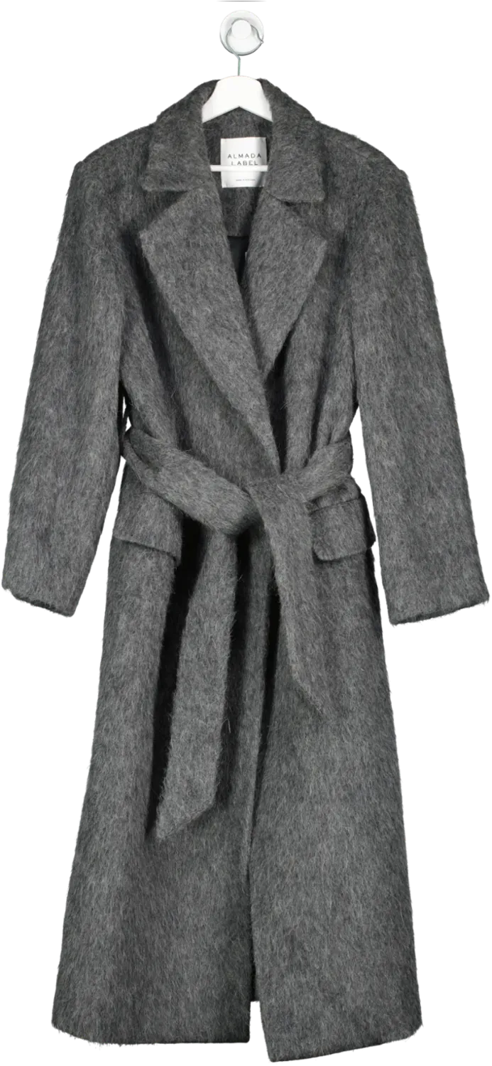 almada label Grey Ivy Mohair Coat UK L