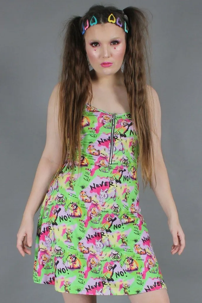 Angry Animal Print Spaghetti Strap Dress