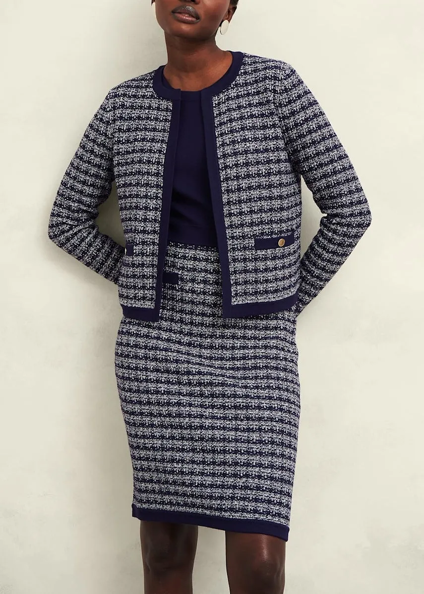 Audra Knitted Jacket 0224/9787/1085l00 Midnight-Ivory