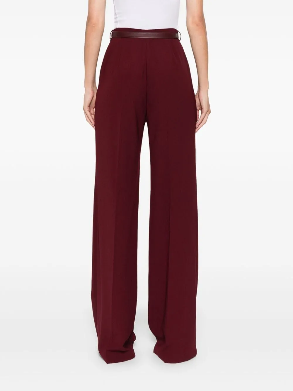 BELTED PRESSED CREASE PALAZZO PANTS