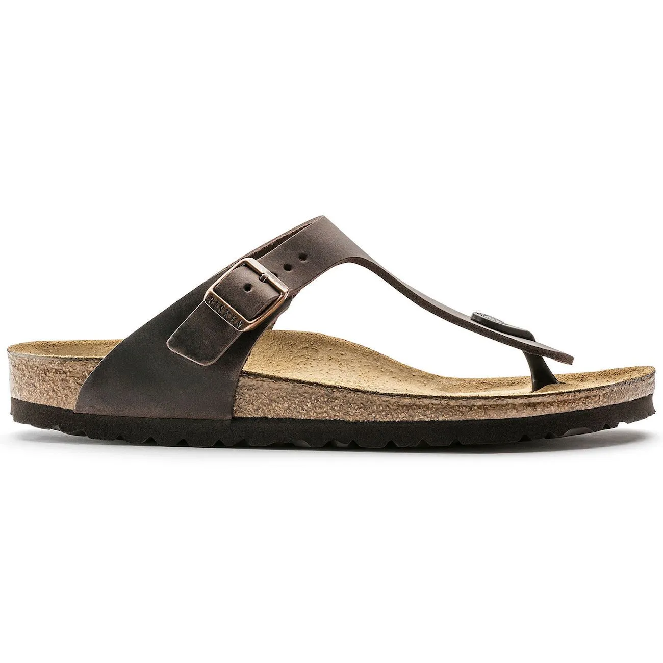 Birkenstock Classic, Gizeh, Narrow Fit, Natural Leather, Habana