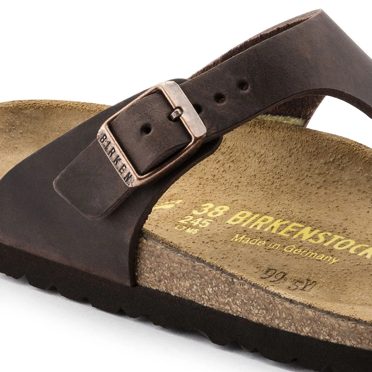 Birkenstock Classic, Gizeh, Narrow Fit, Natural Leather, Habana