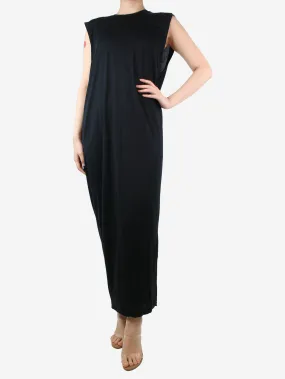 Black short-sleeved maxi dress - size L