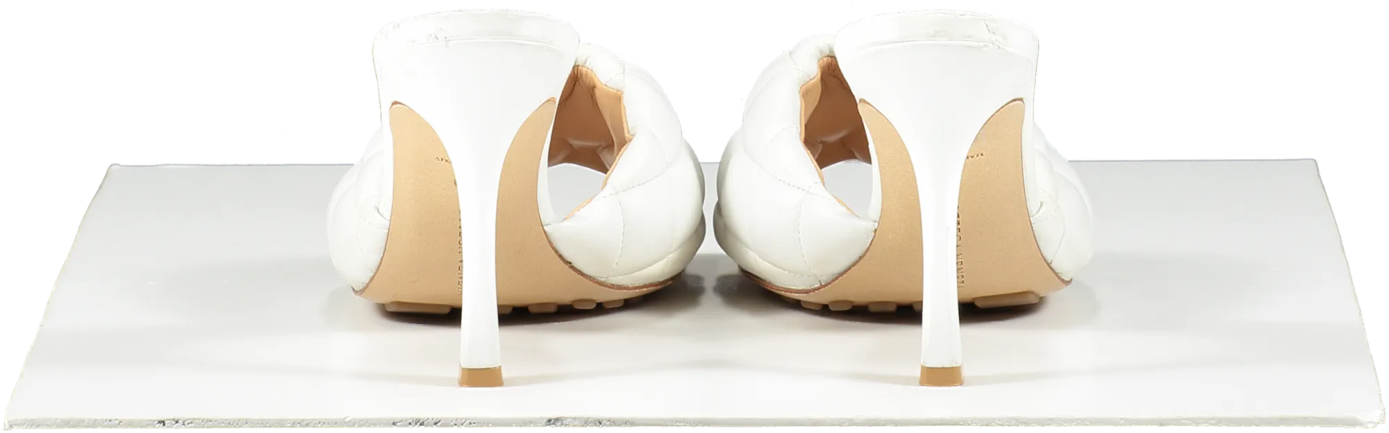 BOTTEGA VENETA White Leather Padded Mules 90 Heels UK 6 EU 39 👠