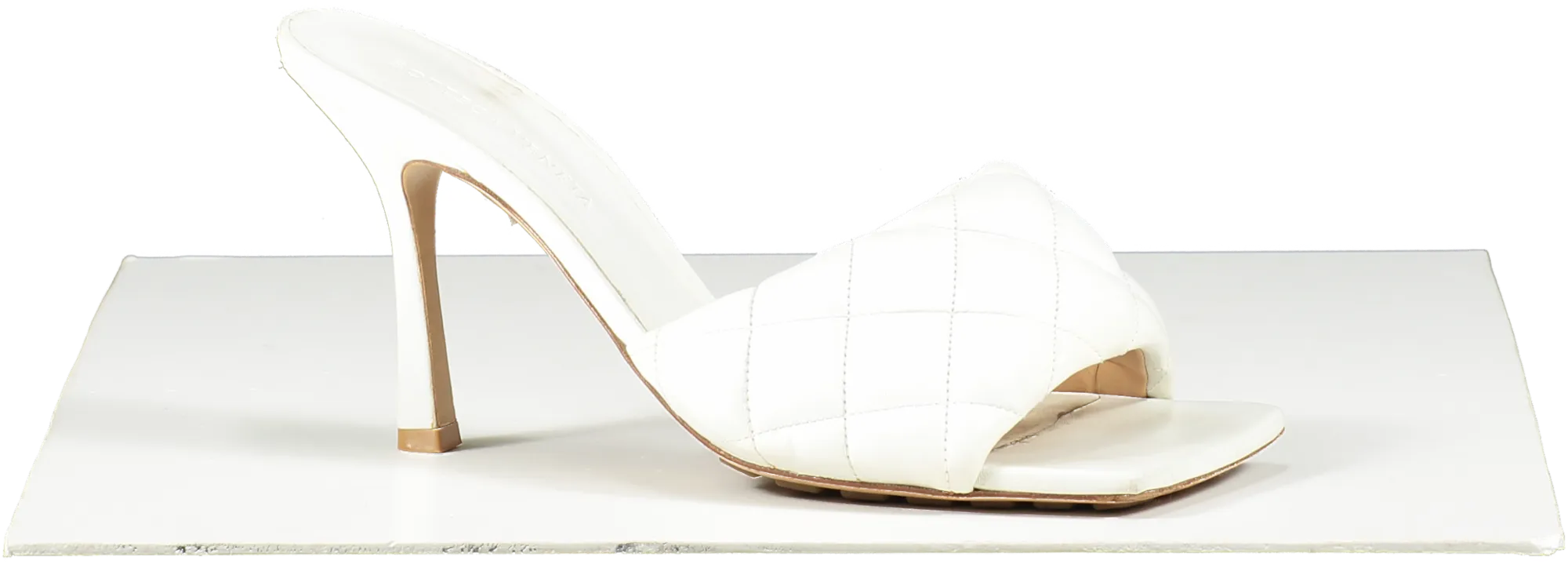 BOTTEGA VENETA White Leather Padded Mules 90 Heels UK 6 EU 39 👠