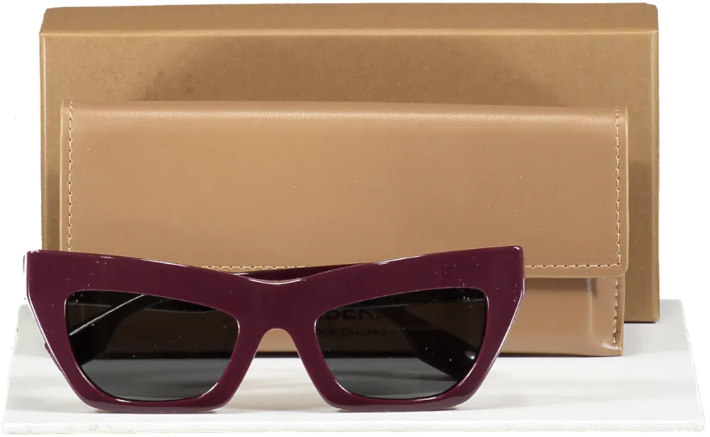 Burberry Aubergine Be4405 Cat Eye-frame Acetate Sunglasses In Case & Box