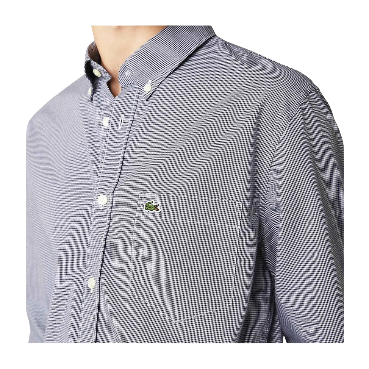 Camicia Uomo Lacoste A Quadri Bianco / Blu Navy