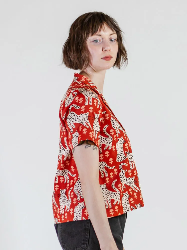 Camp Shirt - Poppy Leopard