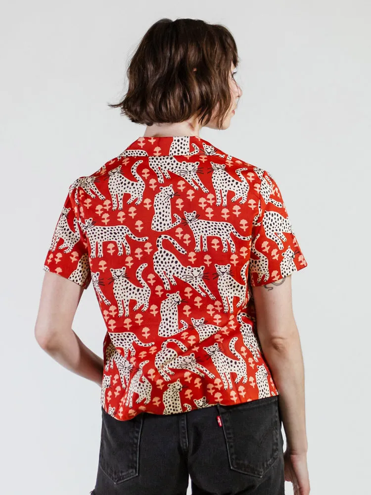 Camp Shirt - Poppy Leopard