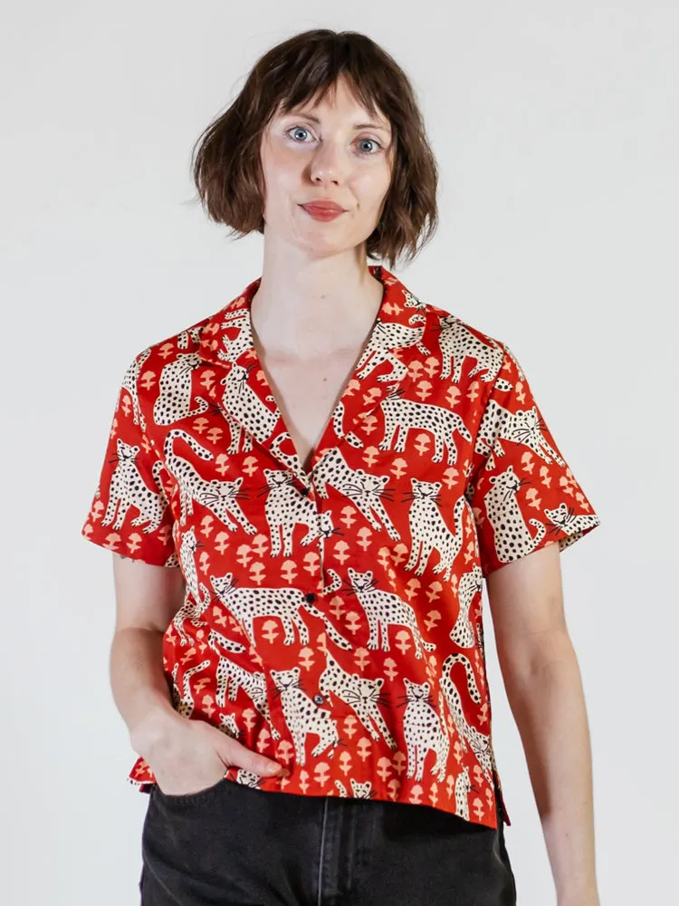 Camp Shirt - Poppy Leopard