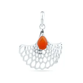 Carnelian Pendant Carnelian Pear Pendant, Designer Pendant