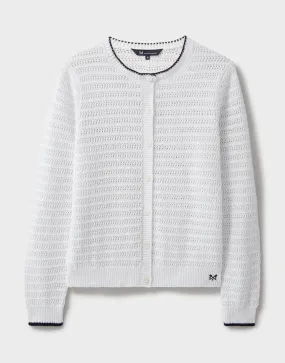 Crew Clothing - Rya Stitchy Cardigan - White Navy