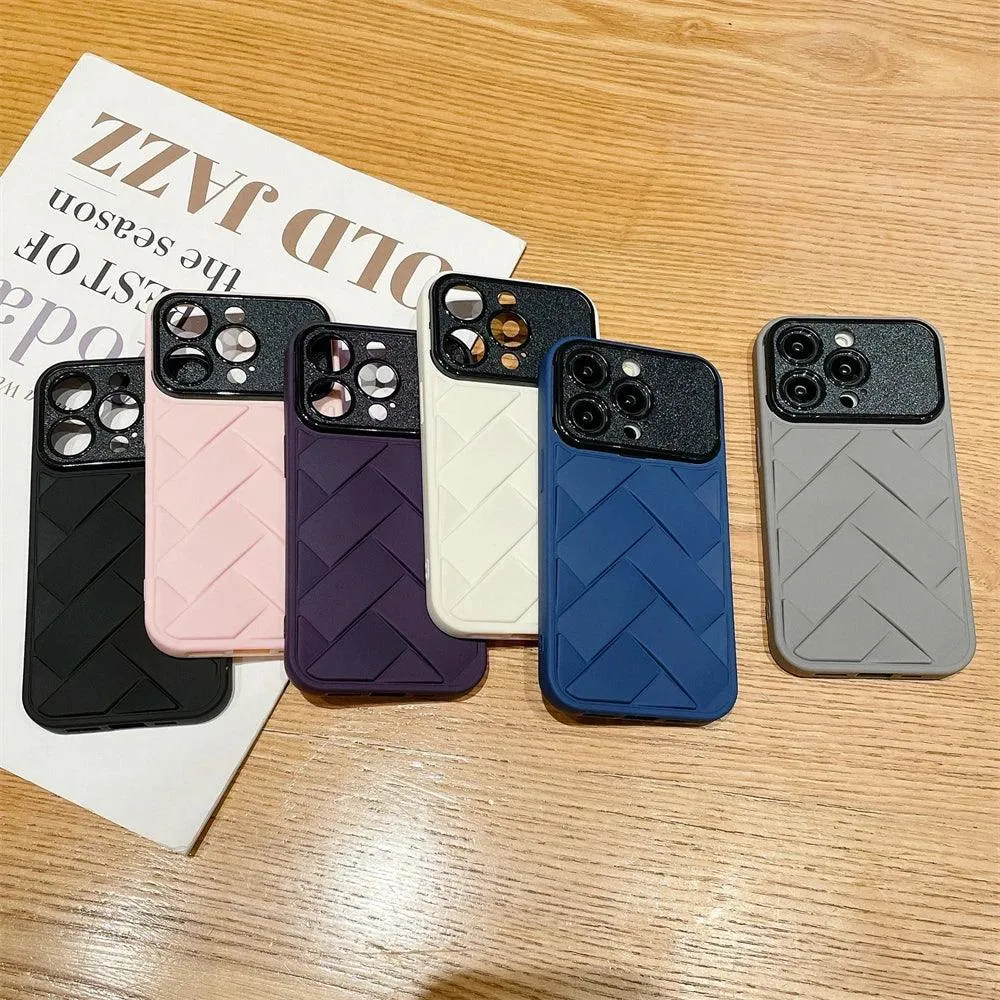 Cute Soft Weave Pattern Phone Case for iPhone 15, 11-14 Pro Max