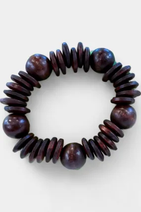 Dark Brown Wood Stretch Bracelet