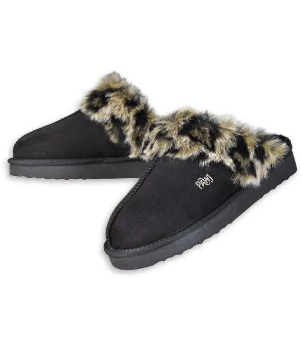 [Defective] PAWJ Slippers | Black / Wild Leopard