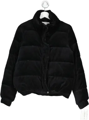 DKNY Black Velvet Puffer Jacket UK S