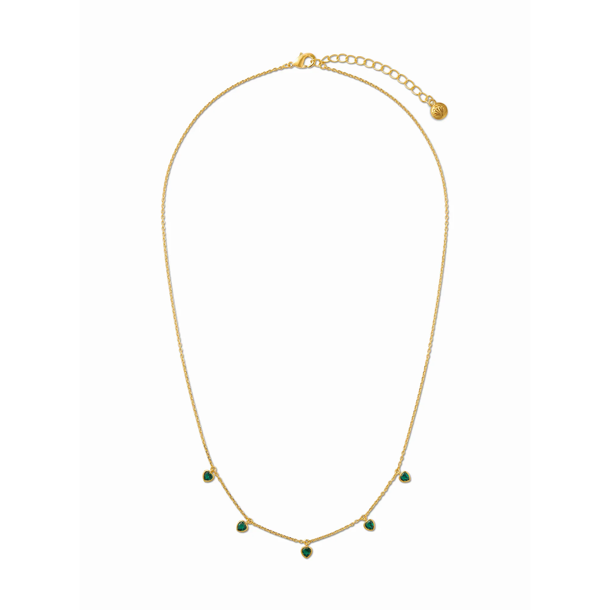 Emerald Heart Multi Drop Necklace