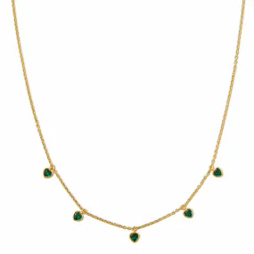 Emerald Heart Multi Drop Necklace