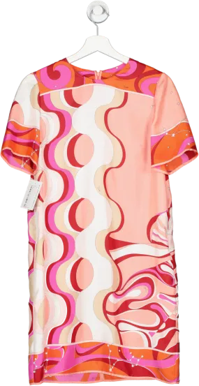 Emilio Pucci Multicoloured 100% Silk Swirl Print Dress UK 8