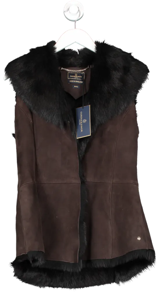 Fairfax & Favor Brown The Elizabeth Sheepskin Gilet UK S