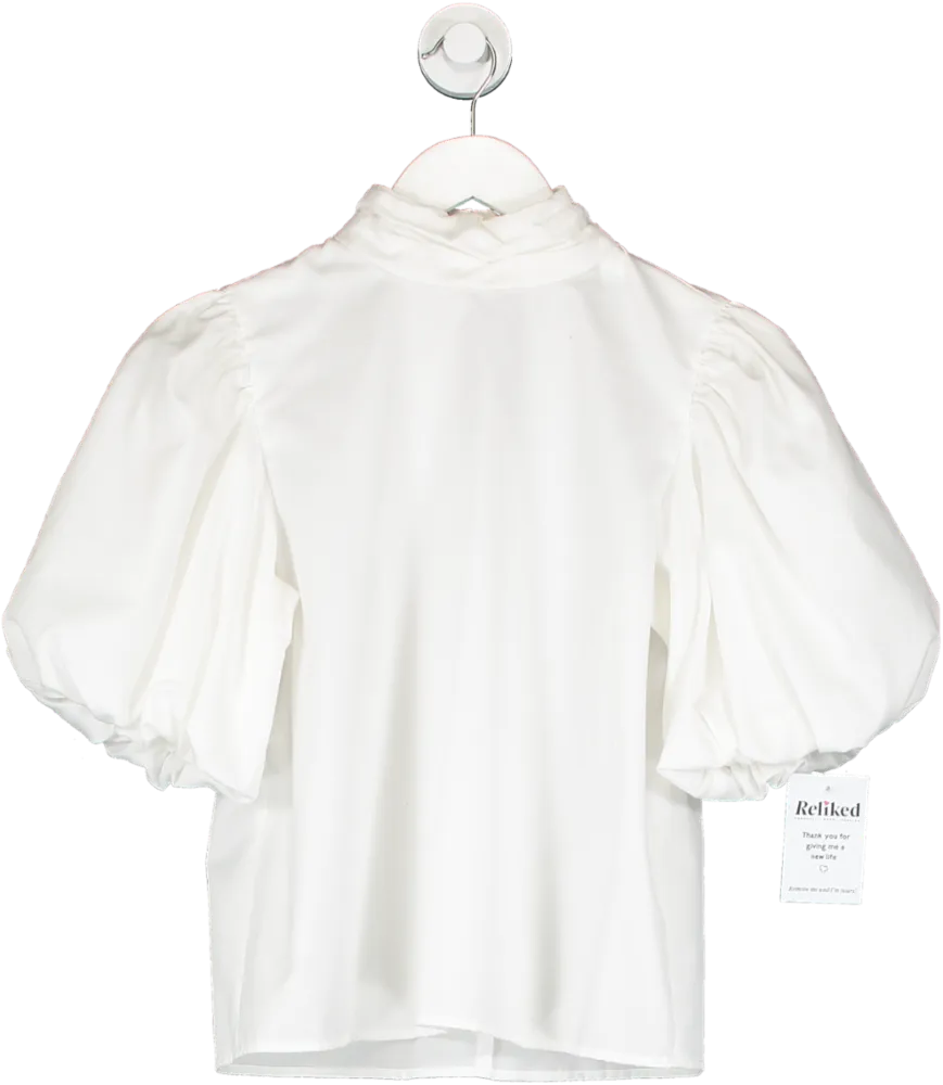 FRAME White Margot Gathered Poplin Top UK 8