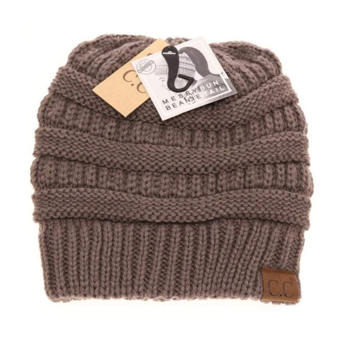 Fuzzy Lined Solid Classic Hat in Beige by C.C. Beanie