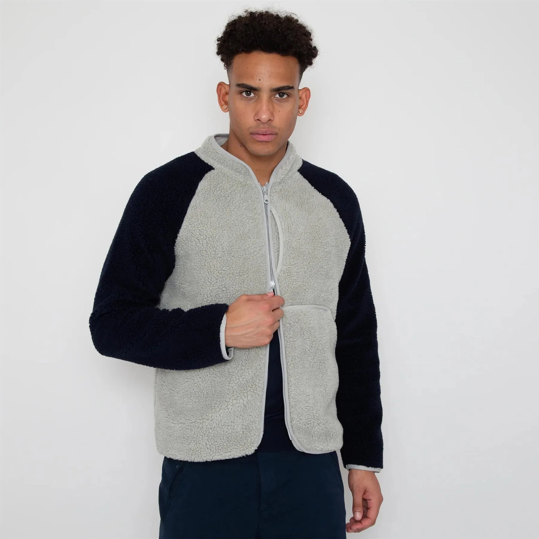 Himalayas Fleece Mid Layer Ash Grey/Deep Navy - SS24