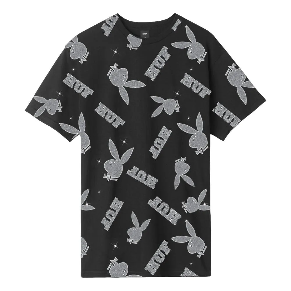 HUF PLAYBOY VVS PATTERN S/S TEE-BLACK