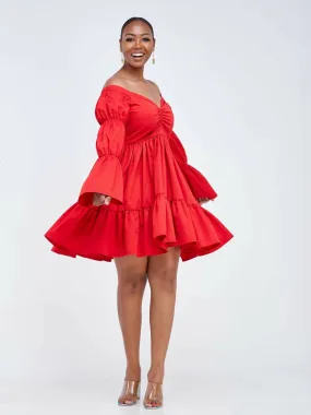 Izulu Mukutan Dress - Red