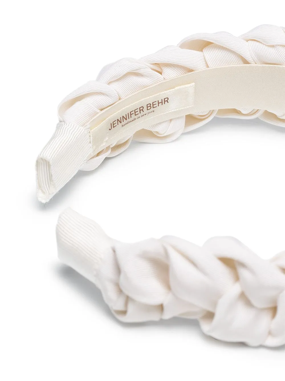 Jennifer Behr Cream Lori Headband In Silk Faille One Size