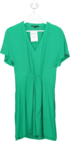 Maje Green V Neck Mini Dress Sz1 UK 8