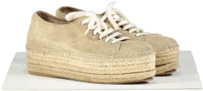 Miu Miu Beige Suede Platform Espadrille Trainers UK 5 EU 38 👠