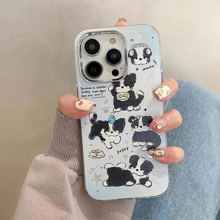 Musical Puppy - Cute Phone Case For iPhone 15 Pro Max, 14, 13, 11, 12, or 15 Plus