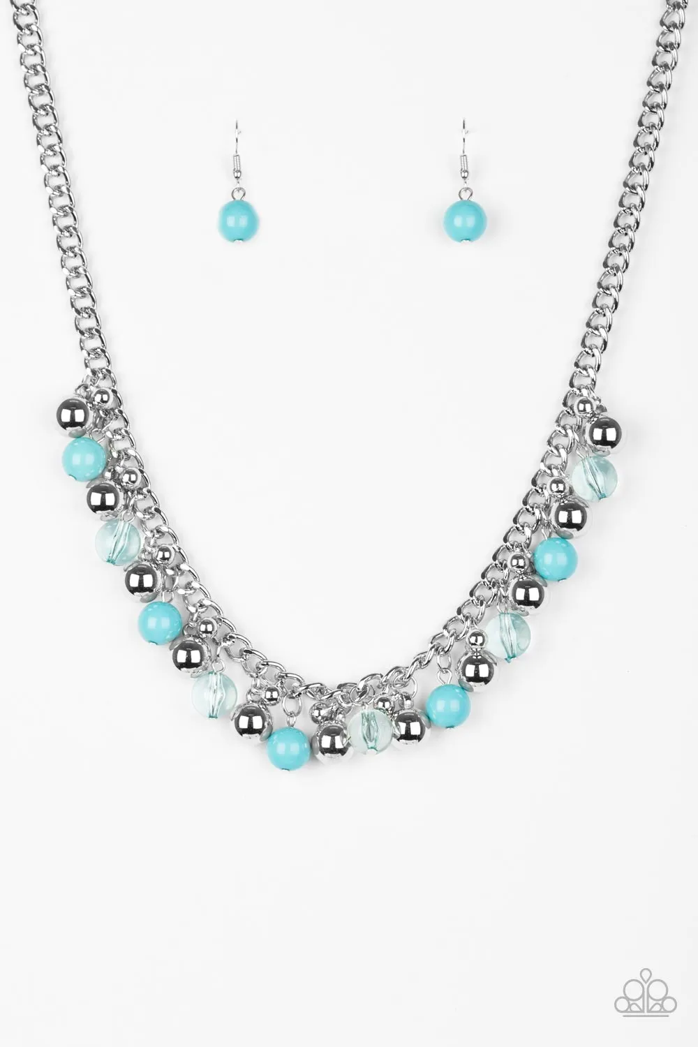 Paparazzi Keep A GLOW Profile Blue Necklace Set