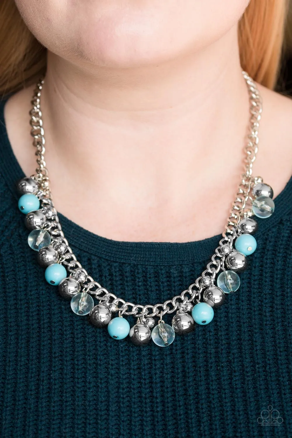 Paparazzi Keep A GLOW Profile Blue Necklace Set