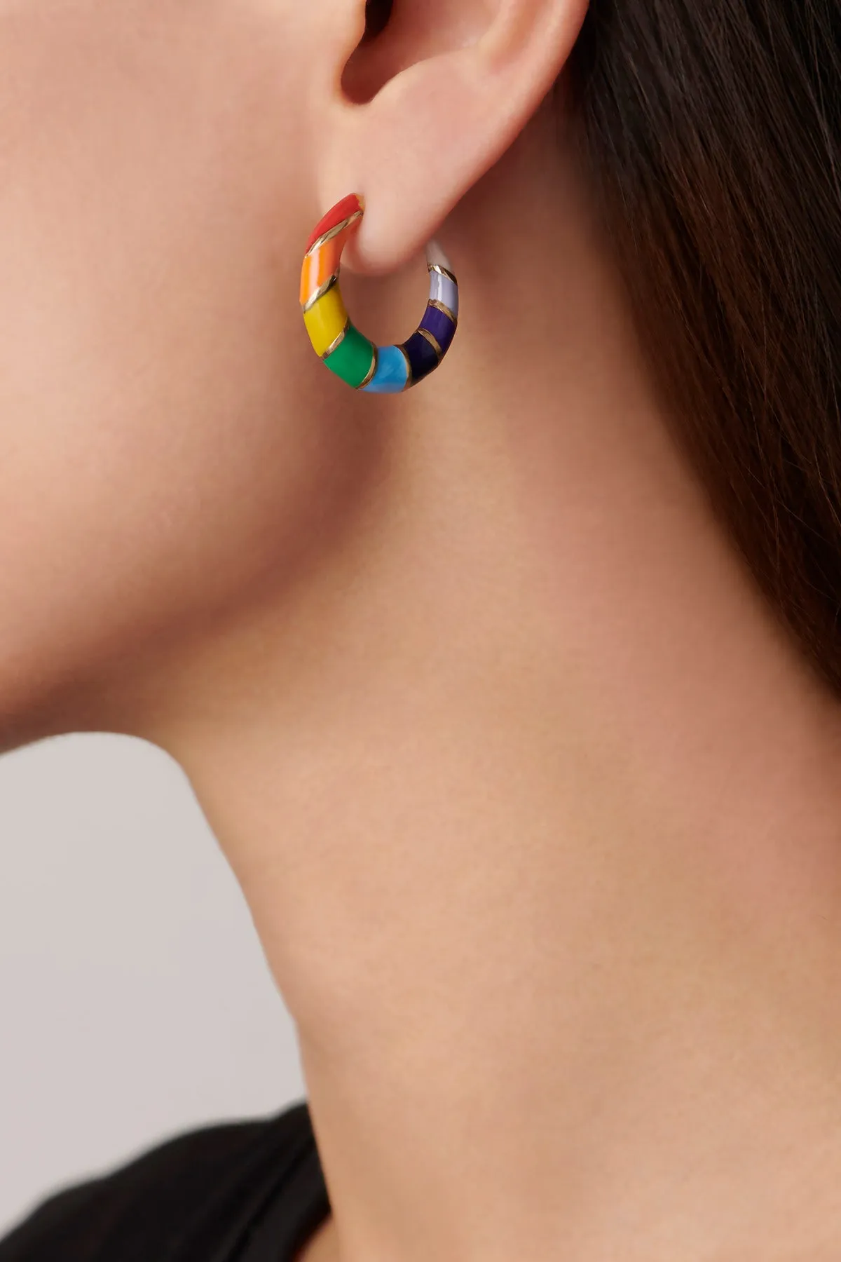 Petite V Hoops - Rainbow