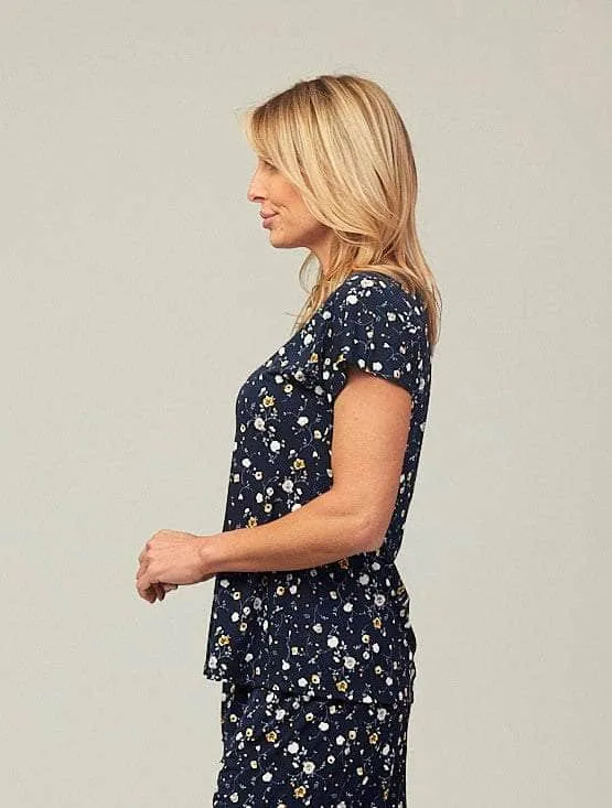 Saloos Extended Shoulder Floral Print Top