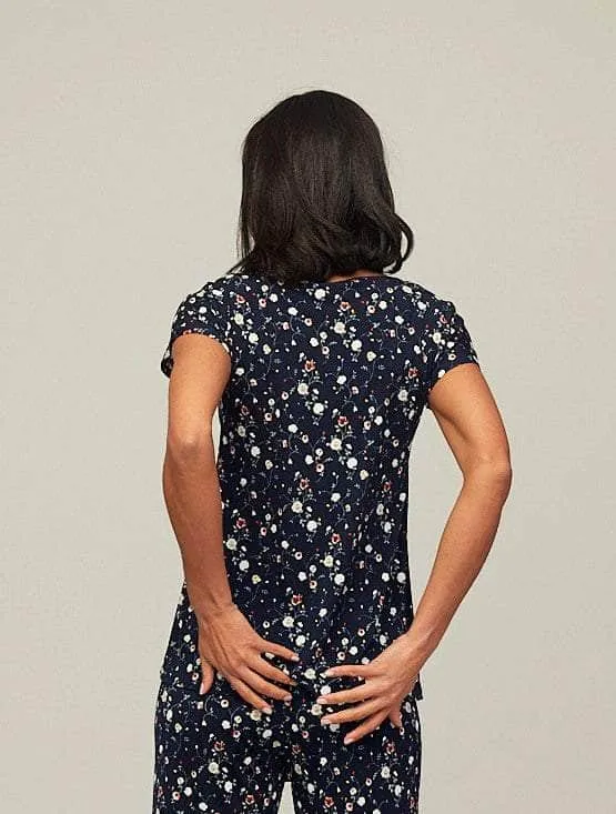 Saloos Extended Shoulder Floral Print Top