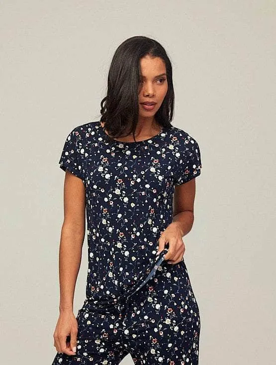 Saloos Extended Shoulder Floral Print Top