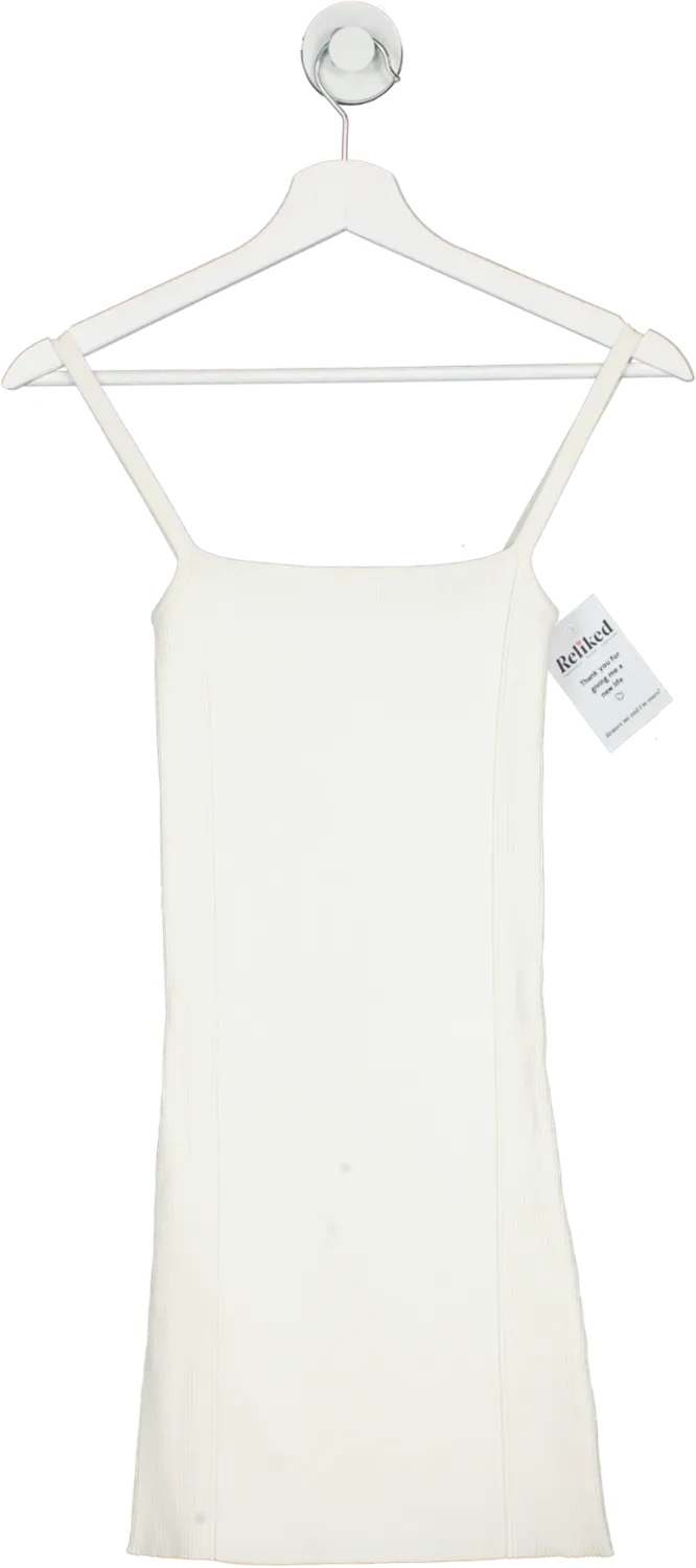 SIR White Ribbed Knit Mini Dress UK 6