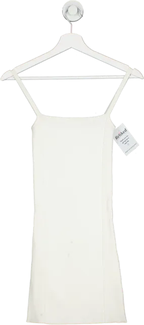 SIR White Ribbed Knit Mini Dress UK 6