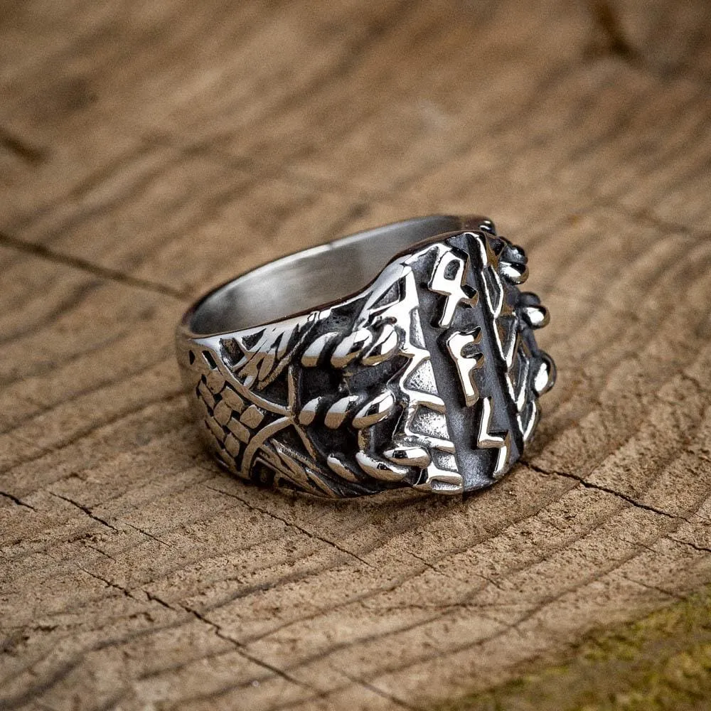 Stainless Steel Triple Rune Ring