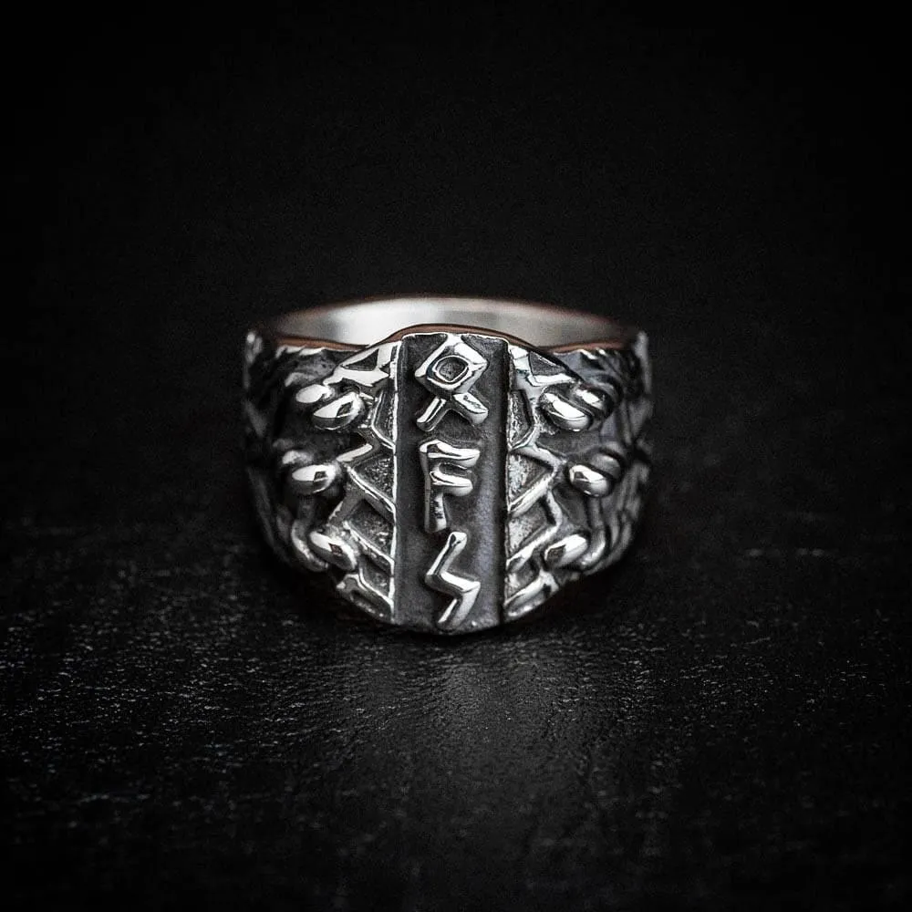 Stainless Steel Triple Rune Ring