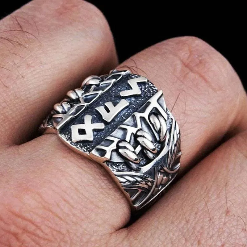 Stainless Steel Triple Rune Ring